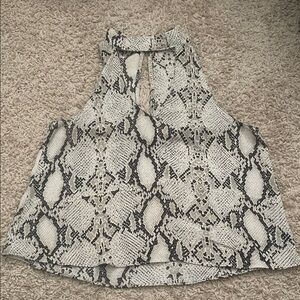 Olivaceous Black and White Snakeskin Sleeveless Top